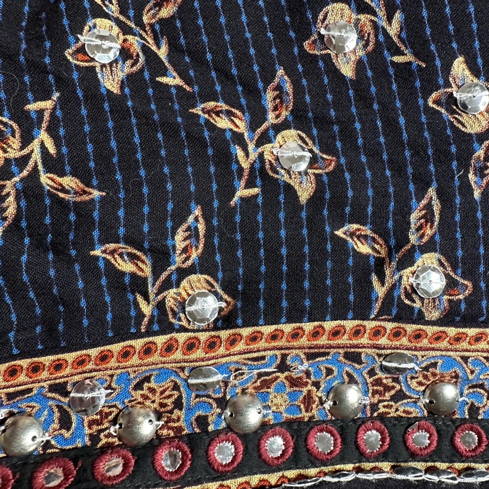Free People Embroidered Dark Blue Jacket with Floral Accents - Picture 3 of 7